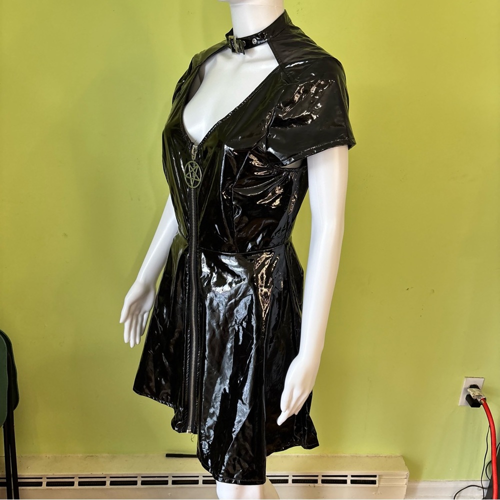 Killstar Black Vinyl Midi Dress - Picture 3 of 8